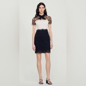 Sandro Two-Tone Lace Dress (without bow)
